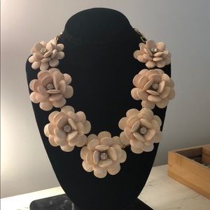 Pink J. Crew statement flower necklace